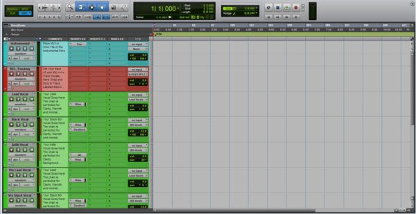 TAGAudio STDRD Pro Tools Mixing Template SS 01